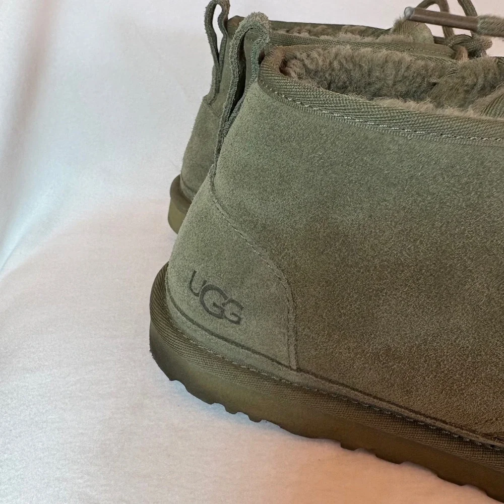 UGG Neumel Burnt Olive Green Suede Lace Up Chukka Boots 1094269 Womens 10
